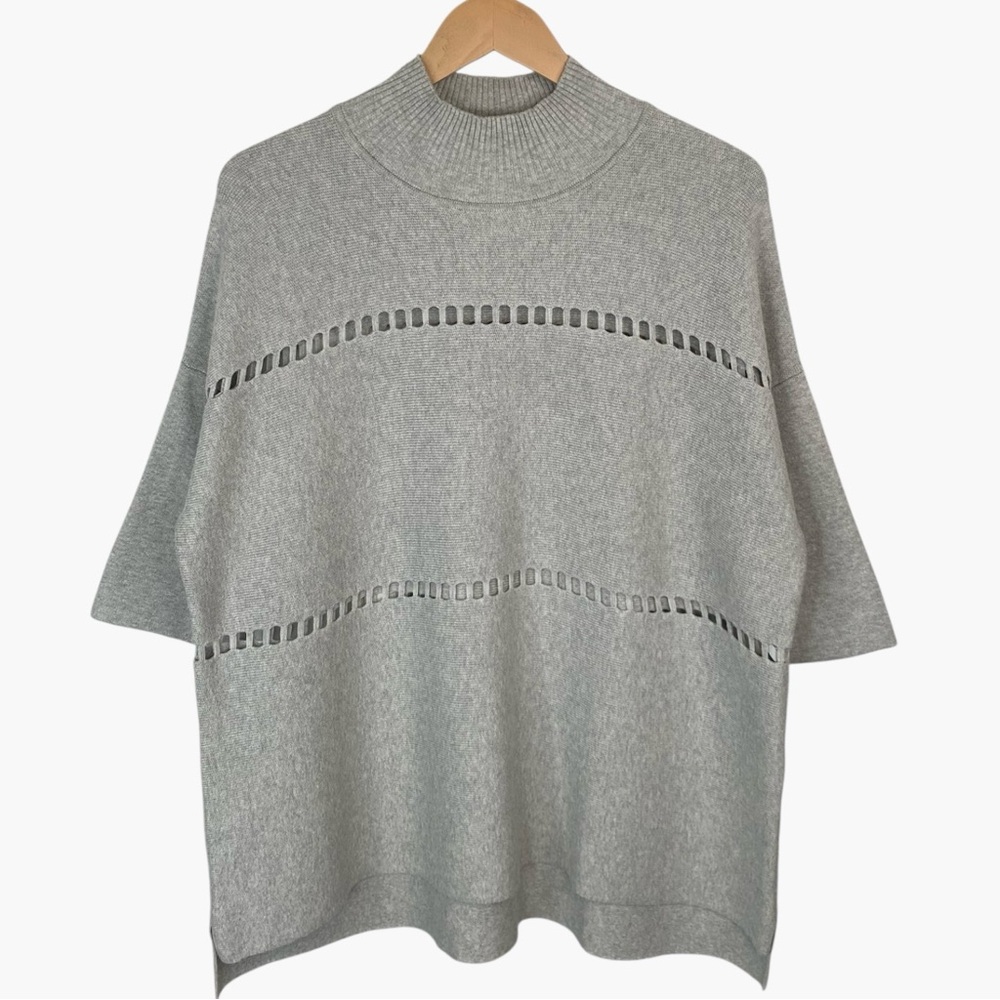 FRENCH CONNECTION Milano Mozart Mock Neck Sweater - Gray - Size S